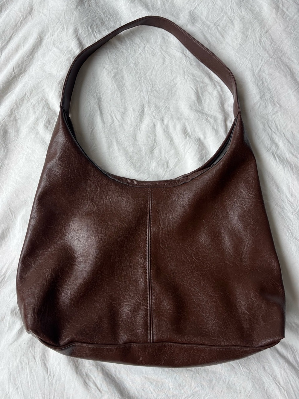 NWOT Vegan Brown Leather Shoulder Bag